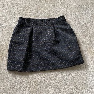 Black gold and silver mini skirt